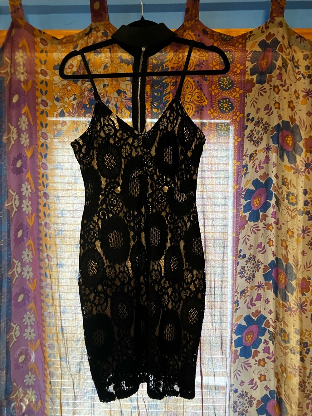 Black Lace Sheath Dress with CB Omer neckline - Classic Women's Cocktail Dress